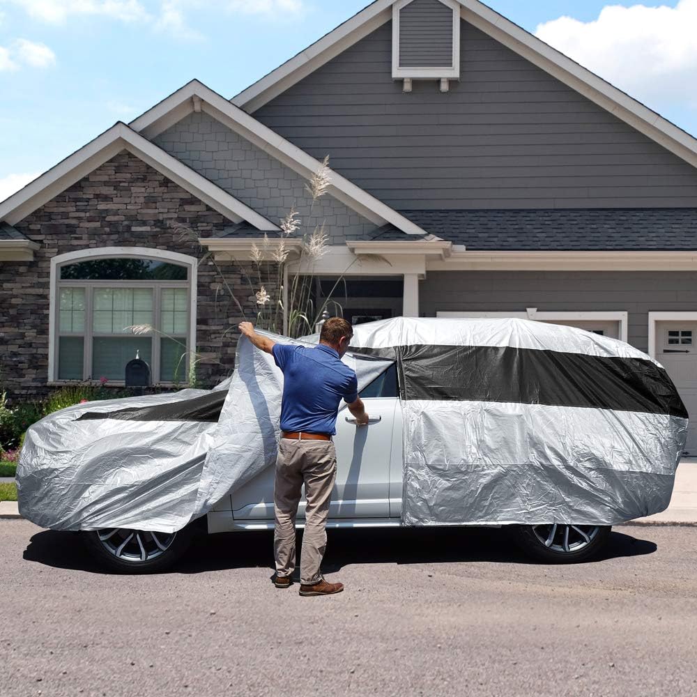 Titan Premium Multi-Layer PEVA Car Cover for Compact SUV 170-187". Waterproof, UV Protection, Anti-Scratch Protective Lining, Driver-Side Zippered Opening. Fits Rav4, Rogue, CR-V and More.