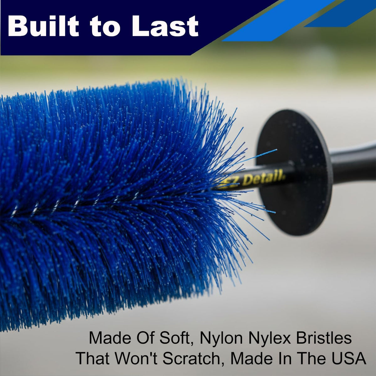 EZ Detail Big and Little Brush Combo - Wheel Rim Cleaner for Cars, Bike, Trucks, Motorcycle, and Other Vehicles - Non-Scratch Auto Detailing Tool, Easily Reaches Nook and Crannies