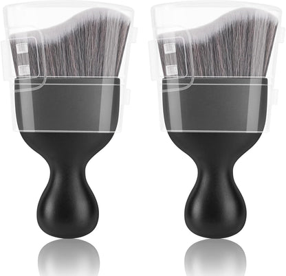 Amrules 2PCS Car Interior Detailing Brush, Auto Car Detailing Brush Dusting Brush, Soft Bristles Car Interior Cleaning Tool for Dashboard Interior, Exterior, Skylight, Leather, Dust Brush, Brown