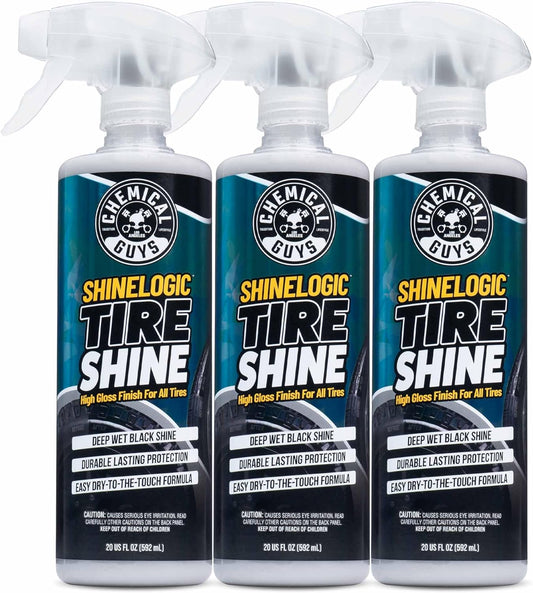 Chemical Guys ShineLogic Tire Shine 3-Pack, Deep Wet Black Shine, Safe for Cars, Trucks, Motorcycles, RVs & More, (3-20 fl oz) - TVD1202003