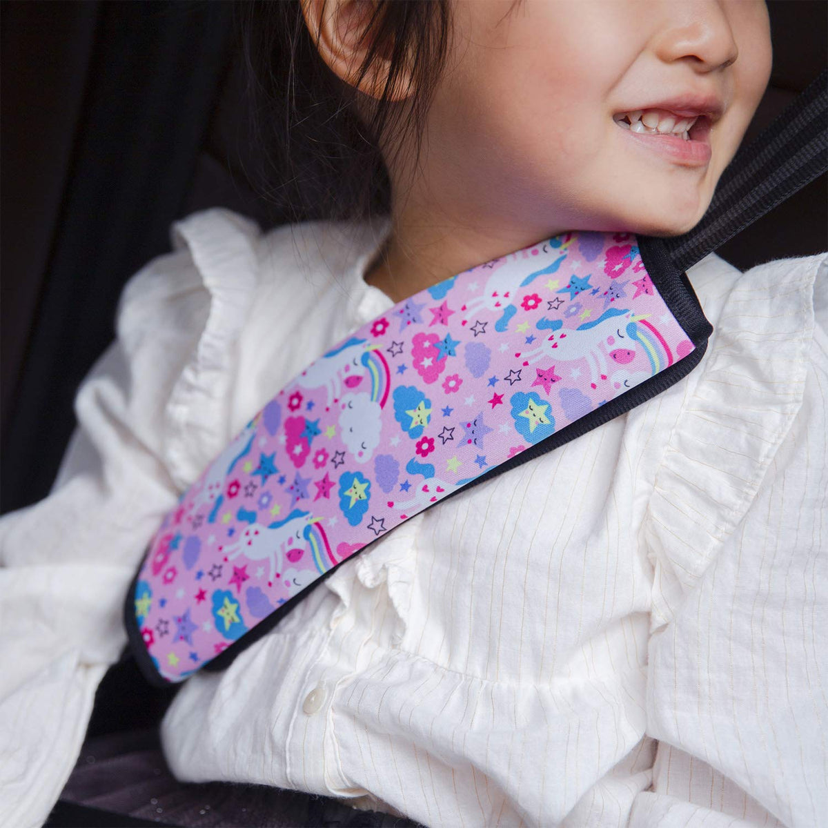 YR Seat Belt Cover for Kids, Soft Comfort Seat Belt Cushion for Children, Cute Cartoon Pattern Car Seat Belt Pads Cover for Girls and Boys, 1 Pack (Cartoon Spider)