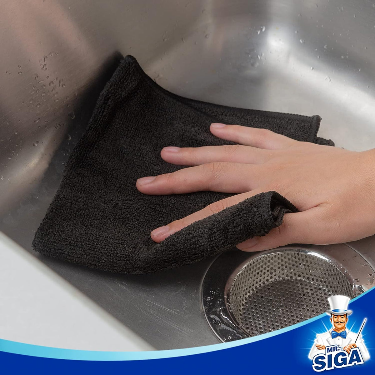 MR.SIGA Microfiber Cleaning Cloth, All-Purpose Microfiber Towels, Streak Free Cleaning Rags, Pack of 12, Grey, Size 32 x 32 cm(12.6 x 12.6 inch)