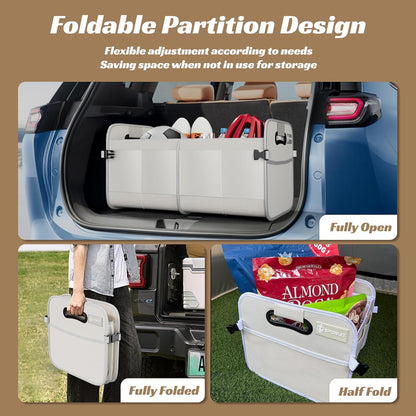 Sposuit Trunk Organizer for Car - 70L Collapsible Car Storage with 11 Pockets & Reinforced Handles, SUV Trunk Organizers for Grocery Cargo(Black)