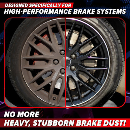 Carfidant Rim Reactor Wheel & Rim Cleaner Spray – Removes Brake Dust & Grime - Thick Gel, Dilutable - pH Neutral, Non-Acidic Tire Cleaner - Safe for Chrome, Black, Painted & Alloy Wheels - 16 fl oz