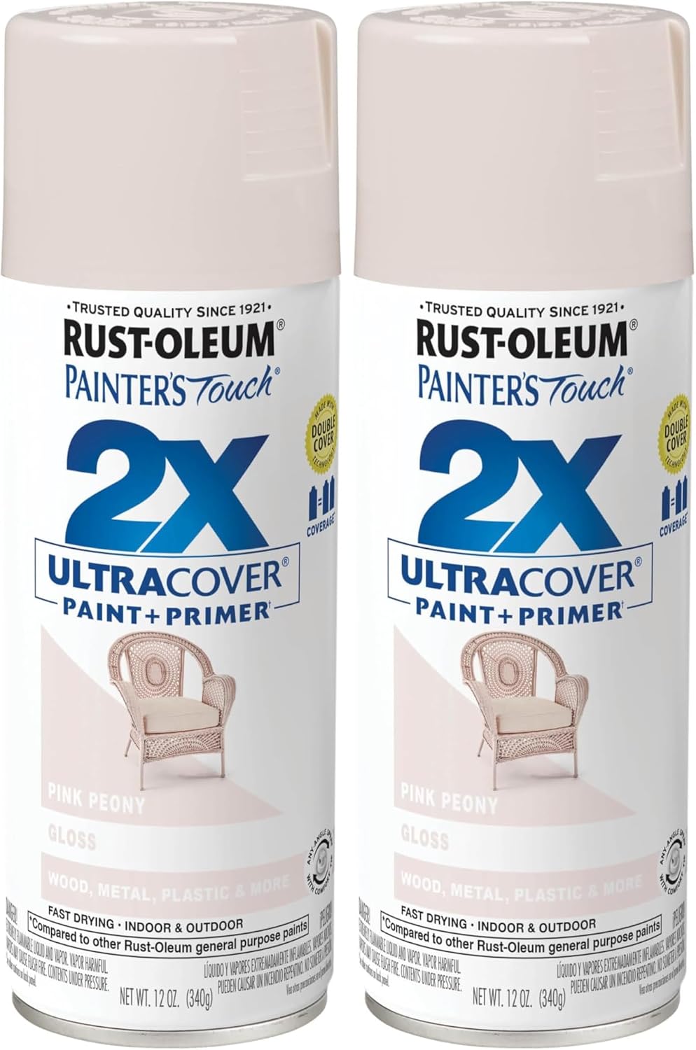 Rust-Oleum 334029 Painter's Touch 2X Ultra Cover Spray Paint, 12 oz, Gloss Clear - Colors C