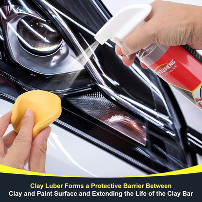 Car Clay Bars Auto Detailing and Clay Synthetic Lubricant Kit with 4 PCS Clay Bars, Clay bar Lubricant Tablets 10 Pack, Spray Bottle and Microfiber Towel for Car Detailing Cleaning