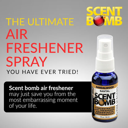 Scent Bomb Air Freshener Spray, Long-Lasting Odor Eliminator - Effective Deodorizer for Home & Car, Fresh Room Spray for Kitchen, Bathroom & Smell Neutralizer - 1 oz Pack of 4, Black Cherry Scent