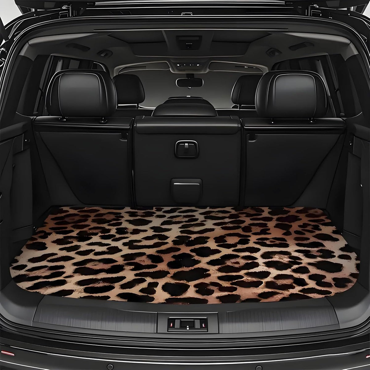 Universal Car Trunk Mat 29" x 39",Purple Colorful Flowers All Weather Trunk Protection Cargo Liner, Durable Cargo Mat Rear Trunk Liner,Stylish Vehicle Interior Accessories Suitable for Most Car Models