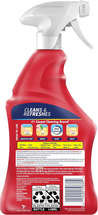 Resolve Carpet Cleaner, 22 fl oz Multi-Fabric Cleaner and Upholstery Stain Remover, Carpet Cleaner Spray