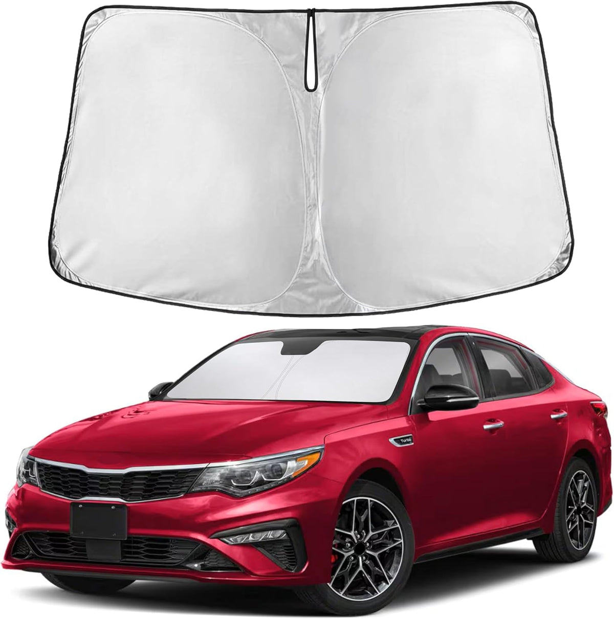 EcoNour Car Windshield Sun Shade | 2025 Upgraded Innovative No-Light-Pass Technology for Maximum Coverage | Foldable Sun Shade Keeps Your Vehicle Cool | Must-Have Car Accessories | Small (59" x 29") - Colors D