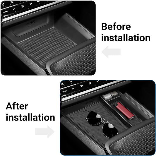 Glove Box Dividers Organizer Compatible with Toyota 2016-2020 2021 2022 2023 Tacoma Accessories Black ABS Material Center Console Organizer