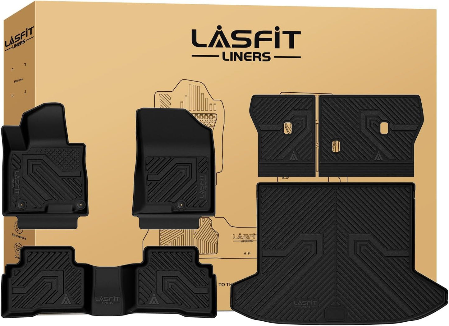 LASFIT Floor Mats Fits for Hyundai Sonata 2020-2026 (Only for FWD & Gas) & Kia K5 2021-2025 (Only for FWD) Custom Fit TPE All Weather Floor Liners Car Mats Accessories, Black