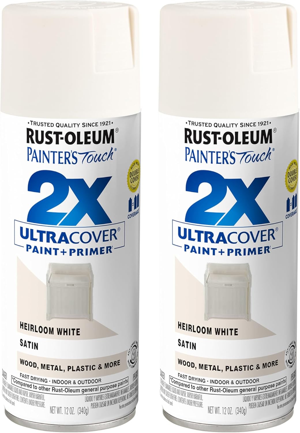 Rust-Oleum 334029 Painter's Touch 2X Ultra Cover Spray Paint, 12 oz, Gloss Clear - Colors D