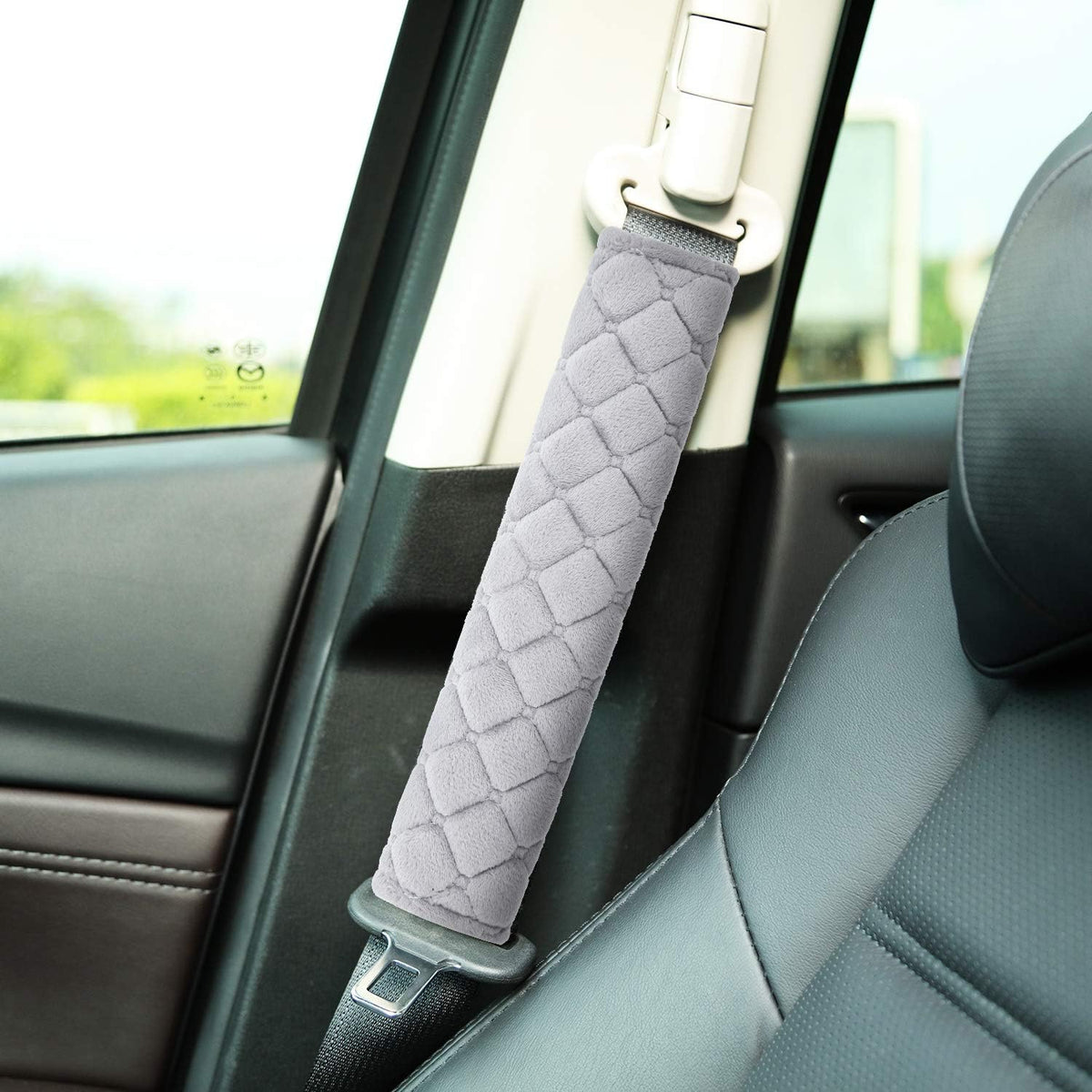 Tatuo 4 Pack Seat Belt Cover Extra Long Seat Belt Pads for Car Soft Comfort Shoulder Strap Covers Harness Pads Helps Protect Your Neck and Shoulder(10.6 Inch,Black)