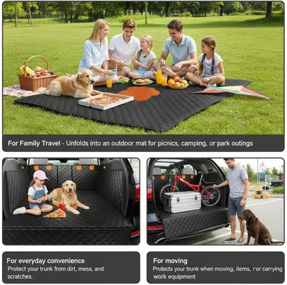 Split Cargo Liner for SUV – for Dogs & Pets, Heavy-Duty, 100% Waterproof Trunk Mat & Cargo Cover – Fits 60/40 Split Bench & Armrest Pass-Through – Machine Washable, Non-Slip, Durable