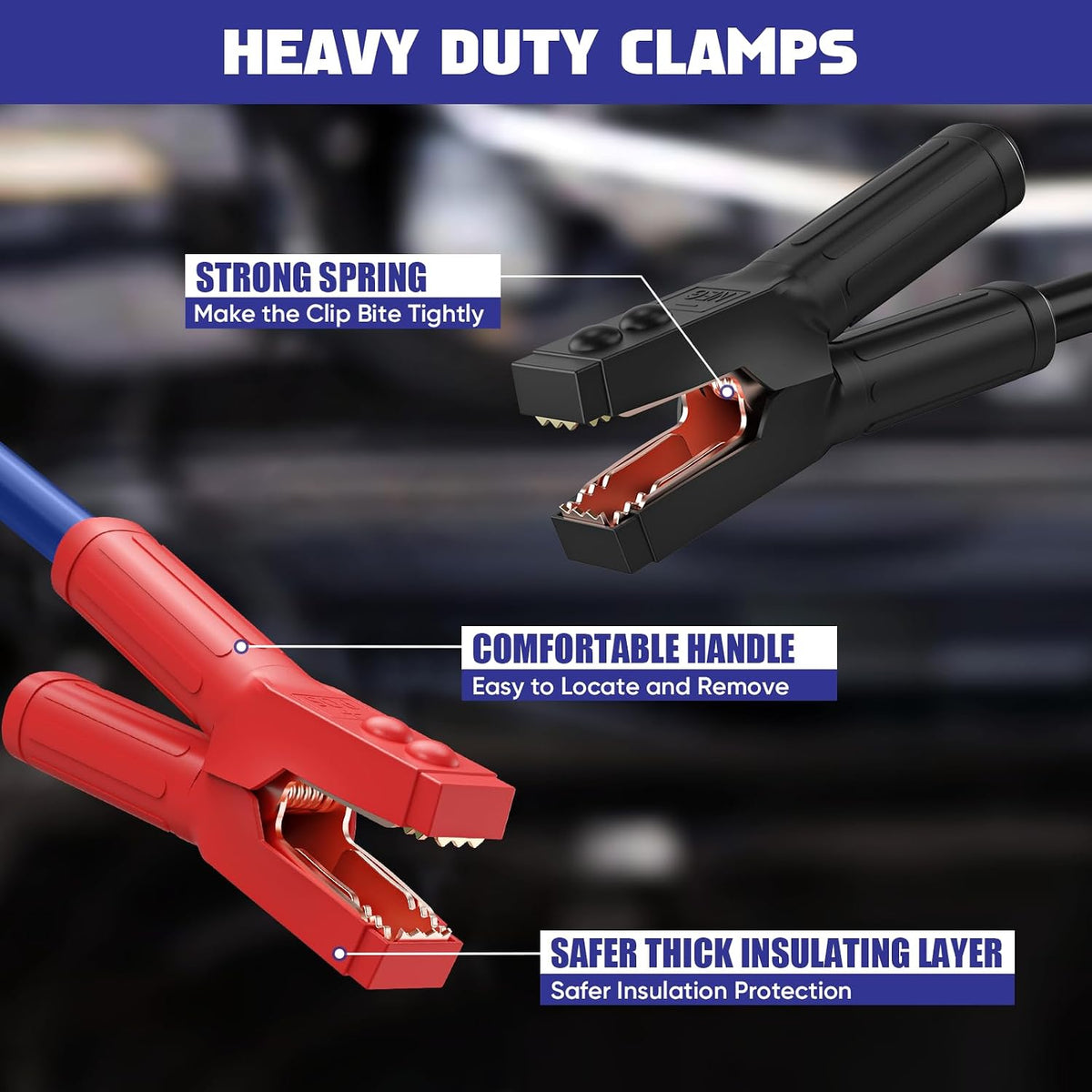 EXTRESPO Heavy Duty Jumper Cables - 4 Gauge 20 Feet 600Amp Automotive Booster Cables for Car Battery, for Car, SUV and Trucks, Jumper Cables Kit with Carry Bag, Gloves, Brushes (4 Gauge 20 FT)…