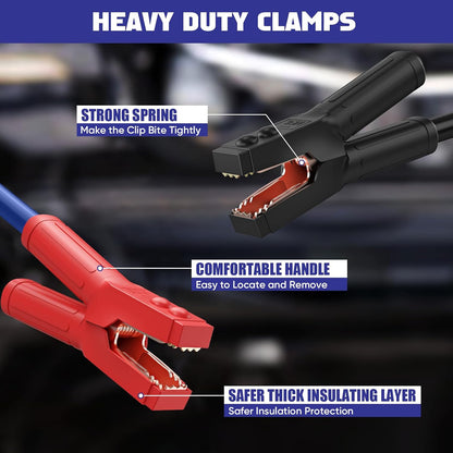 EXTRESPO Heavy Duty Jumper Cables - 4 Gauge 20 Feet 600Amp Automotive Booster Cables for Car Battery, for Car, SUV and Trucks, Jumper Cables Kit with Carry Bag, Gloves, Brushes (4 Gauge 20 FT)…