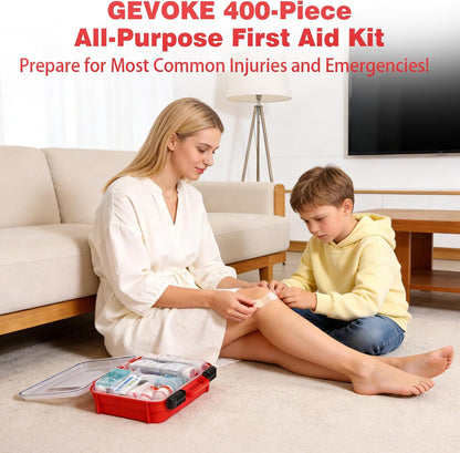 Gevoke Professional First Aid Kit - 310 Piece HardCase Medical Kit for Home, Car, Camping, Travel, Hiking, Truck, Office, Sports, Vehicle & Outdoor Emergencies