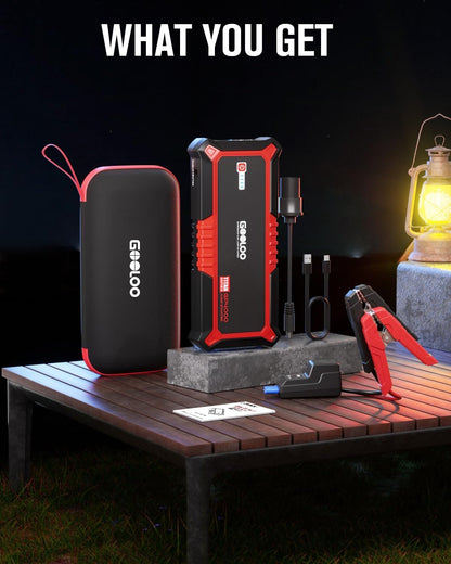 GOOLOO GP4000 Jump Starter 4000A Peak Car Starter (All Gas,up to 10.0L Diesel Engine) SuperSafe 12V Lithium Jump Box,Auto Battery Booster Pack,Portable Power Pack with USB Quick Charge and Type C Port