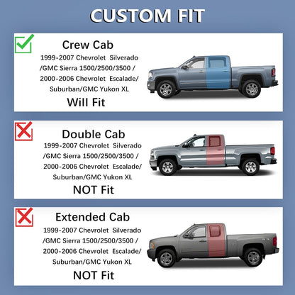 KARPAL Floor Mats for 2007-2013 Chevy Silverado & GMC Sierra 1500 Crew Cab / 2007-2014 2500/3500 HD(Footwell Coverage), All-Weather TPE Custom Fit Floor Liners Car Accessories
