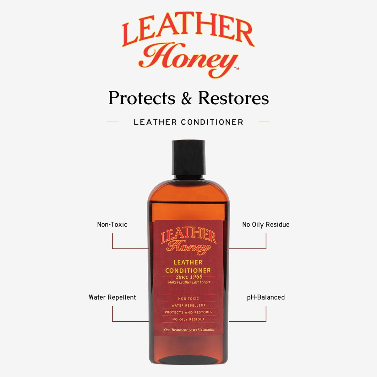 Leather Honey Cleaner and Conditioner Bundle with 16oz Spray Cleaner with UV Protectant and 8oz Conditioner