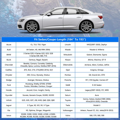 GUNHYI Car Cover for Automobiles All Weather Waterproof, Universal Fit Sedan Ford Mustang, Chevy Camaro/Malibu, Kia Optima, Hyundai Sonata, Nissan Altima, Volkswagen Passat, Tesla Model 3 etc.