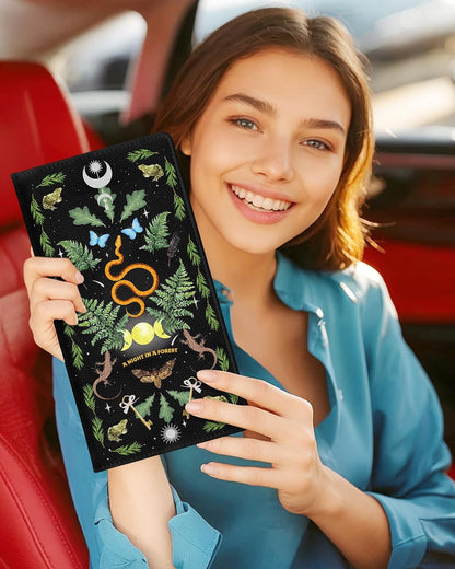 Slohif Car Registration and Insurance Card Holder with Magnetic Shut - Vehicle Glove Box Organizer Women Leather Automobile License Holders Coasters Auto Accessories Case for Document,Strawberry