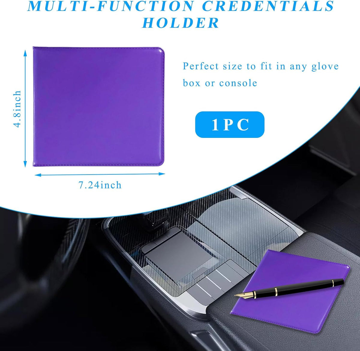 Kewucn 1 PC Car Registration Insurance Holder, Essential Auto Card Glove Box Organizer, Vehicle Interior Accessories Perfect for Most Car, Truck, SUV (10.55''×4.8'', Pink)