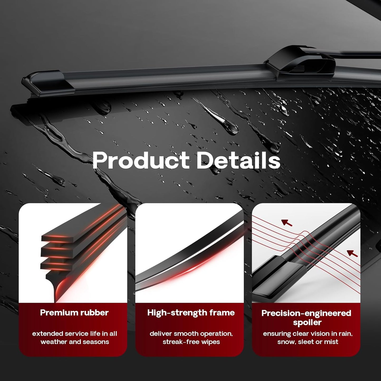 BERG REGEN 22"+19" Windshield Wiper Blades Replacement for Chevy Chevrolet Colorado 2006-2012, Suzuki Forenza 2004-2008, Ford Focus 2000-2011, GMC Canyon 2004-2012 –Genuine OEM Quality (Set of 2)