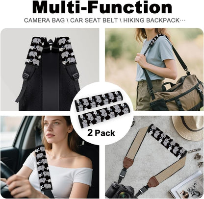 2Pcs Soft Auto Seat Belt Cover Pad Cute Cat Print Colorful Car Seatbelt Shoulder Cushion for Comfortable Driving, Compatible with All Cars' Seatbelt and Backpack Straps
