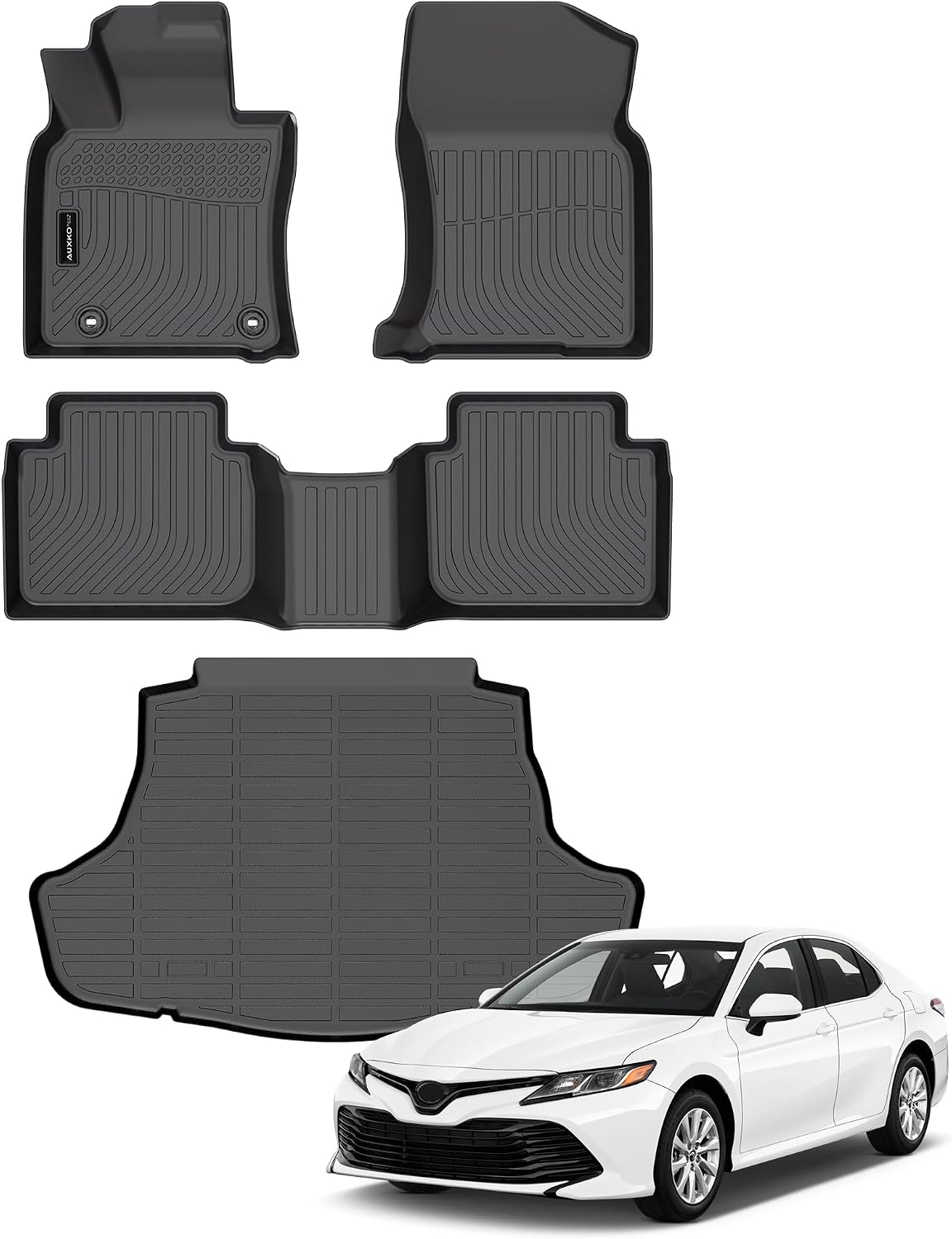 All Weather Floor Mat Fit for Toyota Corolla(Include Hybrid Exclude Hatchback) 2026 2025-2020 TPE Rubber Liners Corolla Accessories All Season Guard Odorless Anti-Slip Liner Black