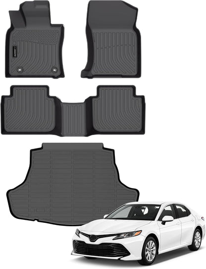 All Weather Floor Mat Fit for Toyota Corolla(Include Hybrid Exclude Hatchback) 2026 2025-2020 TPE Rubber Liners Corolla Accessories All Season Guard Odorless Anti-Slip Liner Black