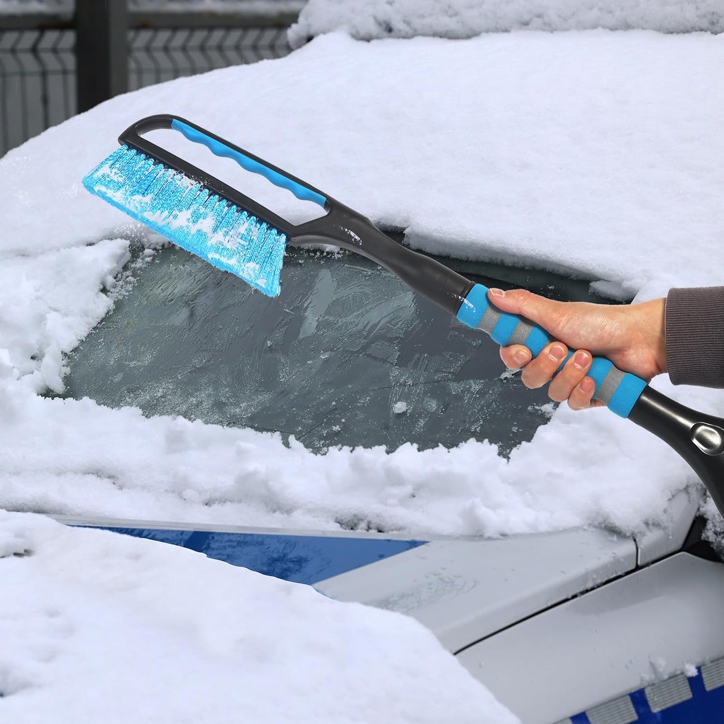 Snow Brush and Ice Scraper for Car Windshield,26.4" Window Scraper Deicer for Car SUV and Truck,Ice Scrapers and Brushes 2 in 1,Winter Car Automotive Exterior Accessories(1Pack Orange)