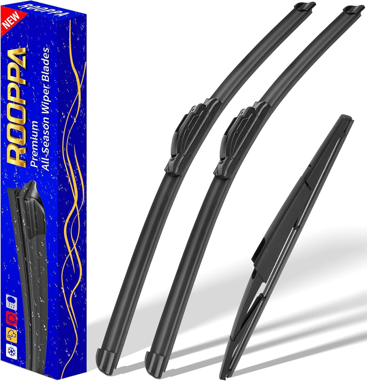 3 wipers Replacement for 2017-2021 2022 Honda CRV CR-V, Windshield Wiper Blades Original Equipment Replacement - 26"/17"/12" (Set of 3) U/J HOOK - Colors A