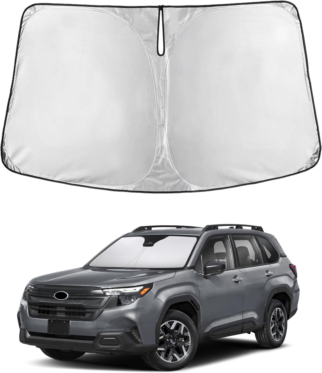 EcoNour Car Windshield Sun Shade | 2025 Upgraded Innovative No-Light-Pass Technology for Maximum Coverage | Foldable Sun Shade Keeps Your Vehicle Cool | Must-Have Car Accessories | Small (59" x 29") - Colors E