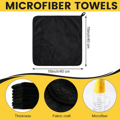 Tallew 40 Pcs Microfiber Towels:16"x16" Microfiber Drying Towels Bulk Micro Fiber Car Cleaning Cloth for Cars Drying Washing Polishing Office Windows Cleaning Household Supplies (Yellow)
