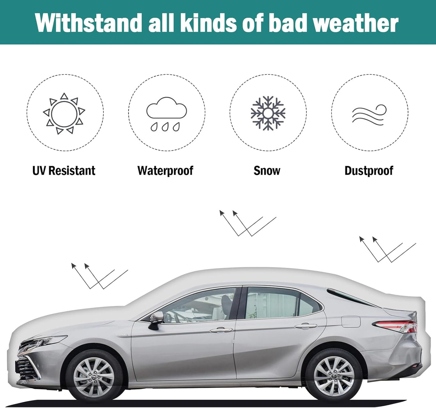 Car Cover Custom Fit for Toyota Corolla 2000-2025, Honda Civic 1991-2025, Waterproof All Weather Full Exterior Cover Rain Sun Protector Car Cover with Door Zipper
