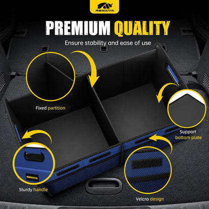 MIKKUPPA Car Trunk Organizer - 70L Collapsible Trunk Organizer for Groceries, Car Storage Organizers for SUV Auto Truck Van with Non Slip Bottom (Black)
