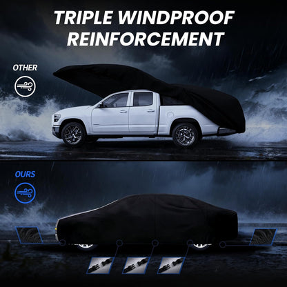 Large SUV Car Cover for Chevy Suburban 100% Waterproof All Weather, Heavy Duty Outdoor Full Exterior Covers Rain Sun Wind UV Protection. - Colors C