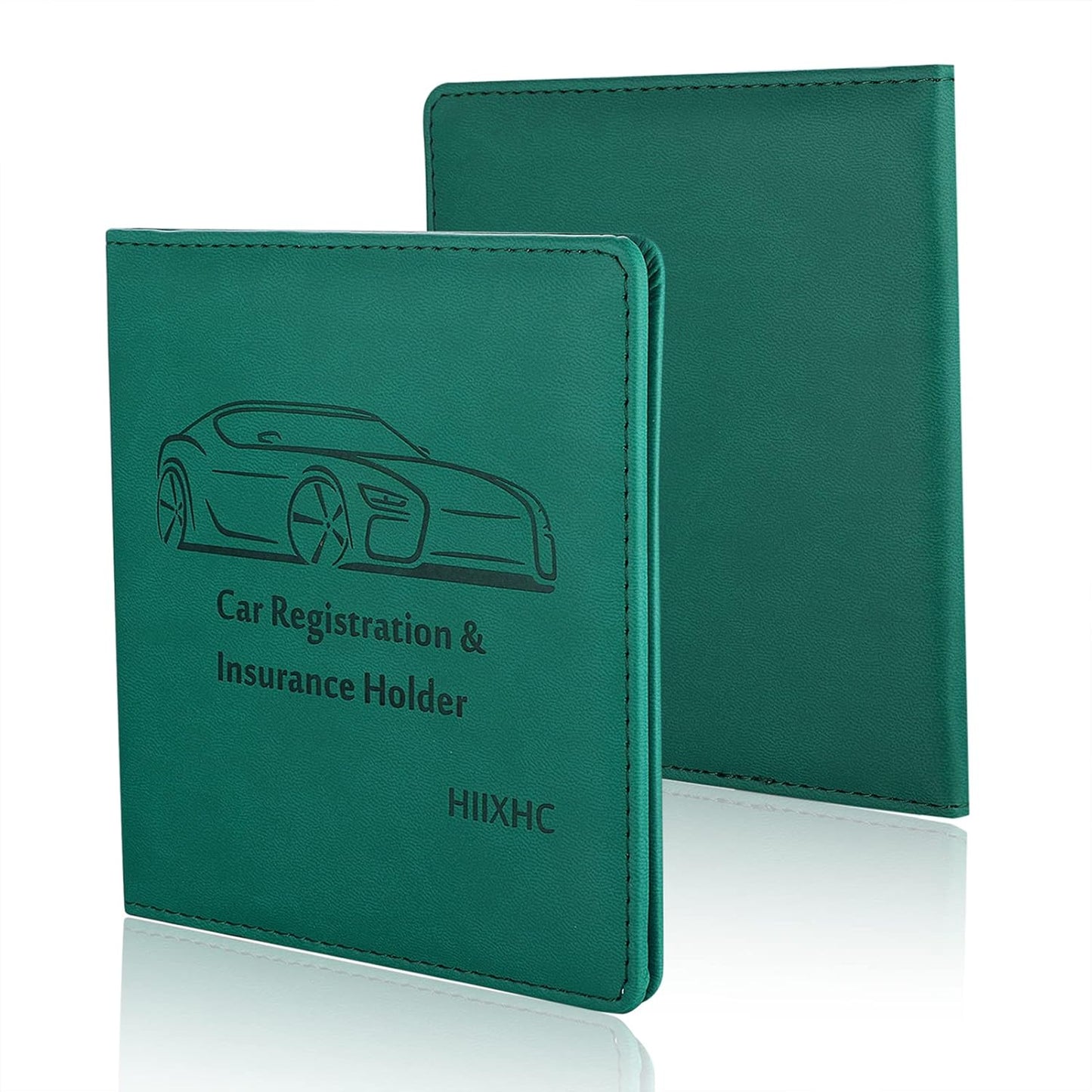 Car Registration and Insurance Card Holder - Leather Vehicle Glove Box Automobile Documents Paperwork Wallet Case Organizer for ID, Driver's License, Key, Cards - Car Accessories for Women&Men
