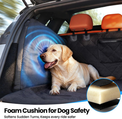 REEVAA SUV Cargo Liner for Dogs, Full Coverage Non-Slip Cargo Cover with Cushioned Sides to Protect Your Dog, Waterproof & Durable, Machine Washable Trunk Protector Mat (M, Black)
