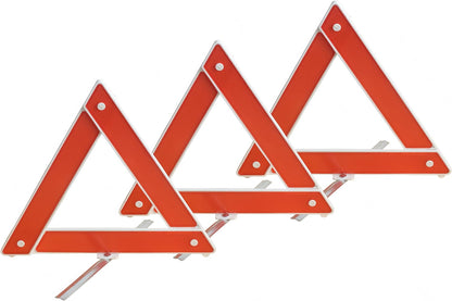 3 Pack Emergency Warning Triangles for Vehicles, Foldable Reflective Roadside Safety Triangles with Storage Case, Car Emergency Breakdown Hazard Sign Kit for Truck SUV Auto