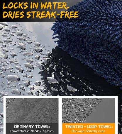 YeewayVeh 'Agile Giant' Car Drying Towel, 28x36 Inch Quick Car Wash Drying Towels, 1400 GSM Super Absorbent, Double Sided Microfiber Towels for Cars Effortless & Scratch-Free Detailing, Green