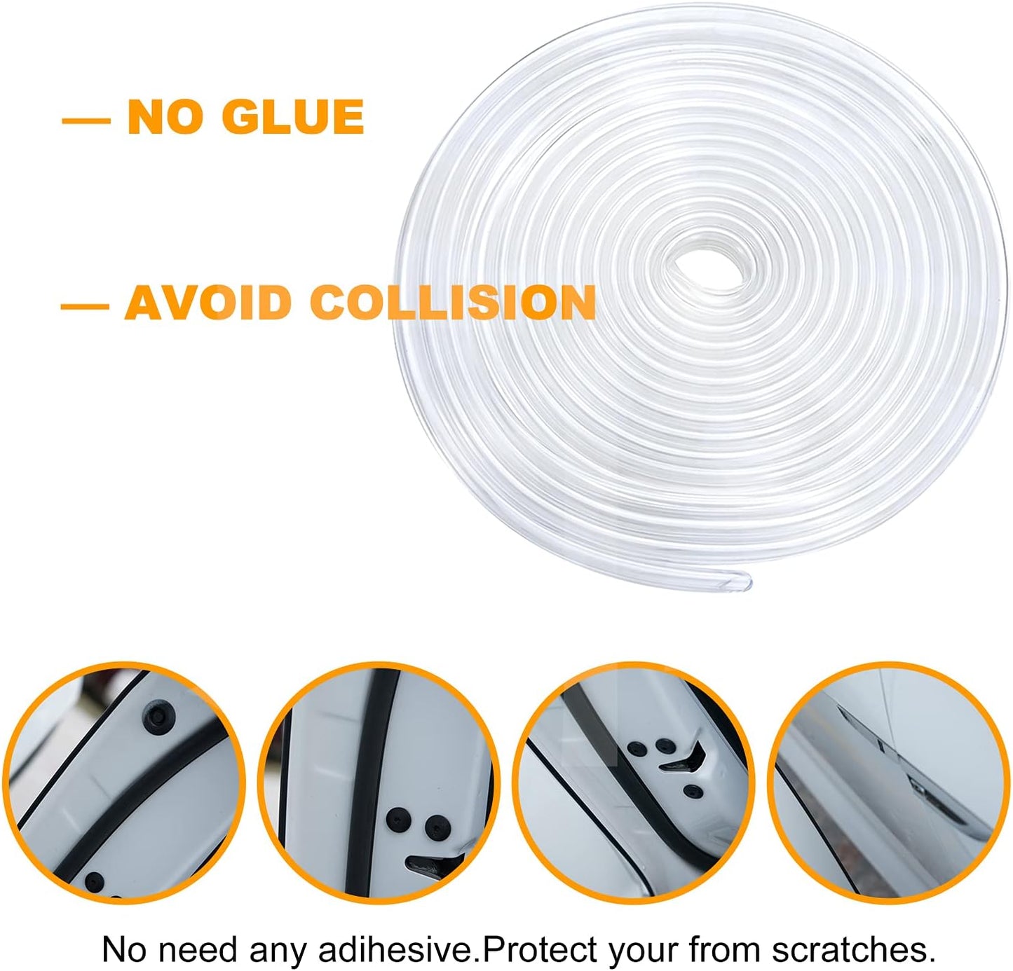 Eytool Clear Door Edge Guards for Cars,Car Door Protector with U Adhesive Edge Protective Trim Ding Protector Fit for Most Car (Clear, 32.8FT)