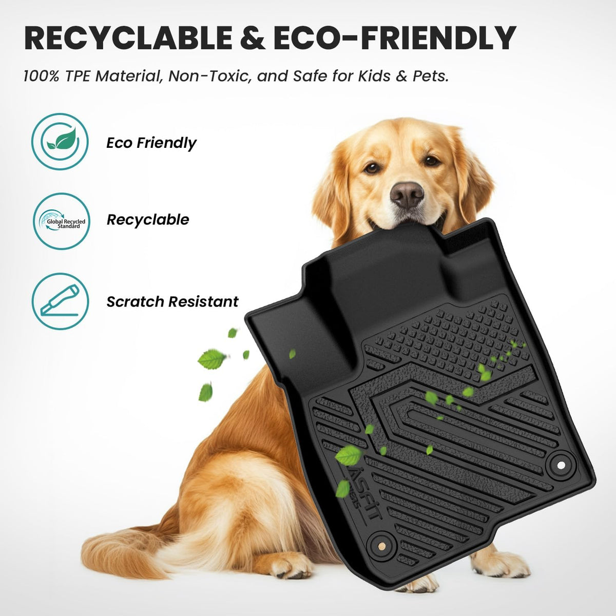 LASFIT Floor Mats for Honda CR-V 2026 2025 2024 2023 (Gasoline & Hybrid & e:FCEV), All Weather TPE Custom Fit Anti-Slip Pet Friendly Car Liners, 1st & 2nd Row Black