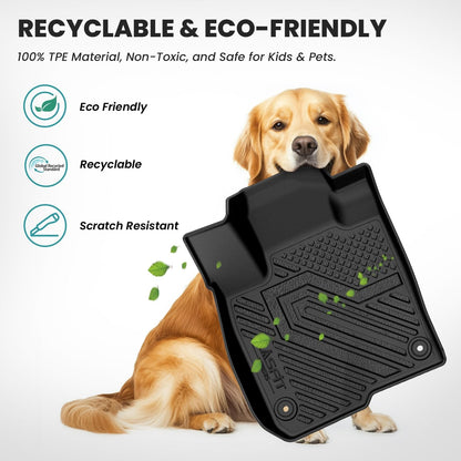 LASFIT Floor Mats for Honda CR-V 2026 2025 2024 2023 (Gasoline & Hybrid & e:FCEV), All Weather TPE Custom Fit Anti-Slip Pet Friendly Car Liners, 1st & 2nd Row Black