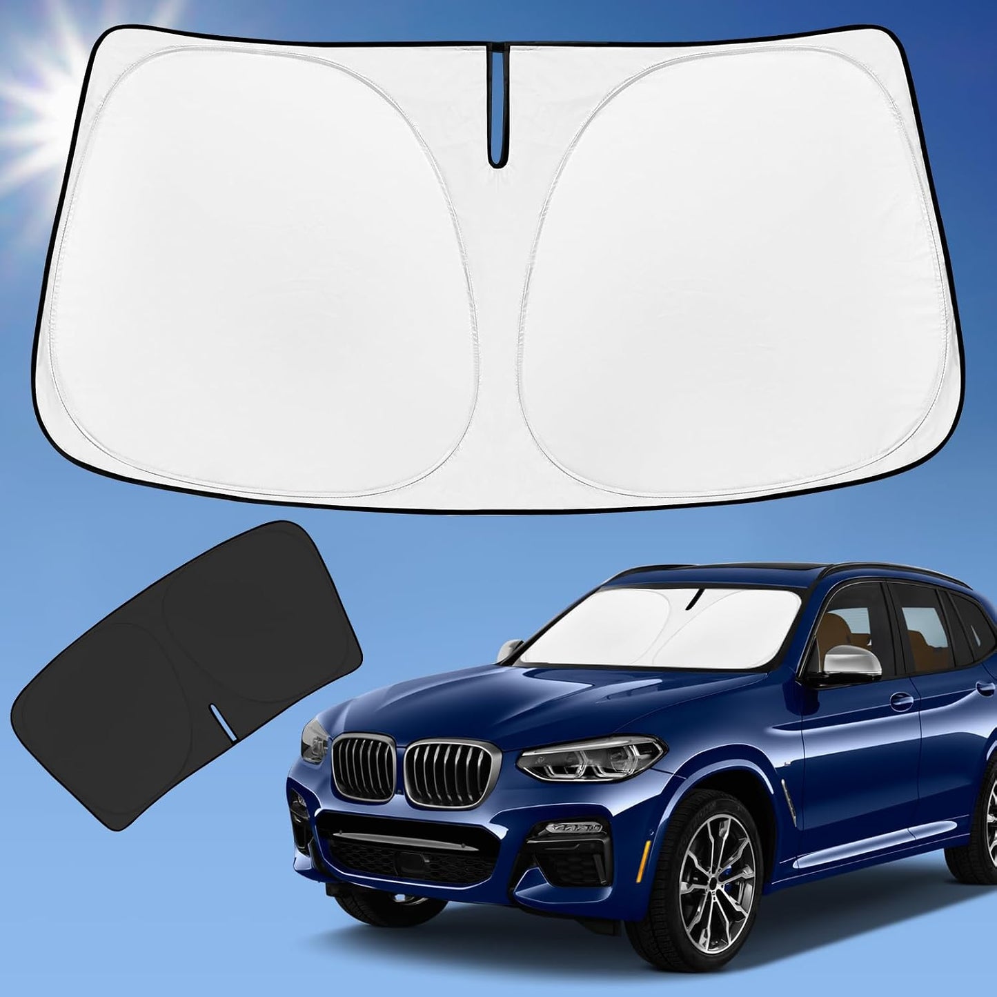 for Toyota Tacoma 2016-2023 2024 2025 2026 Sun Shade Sunshade Windshield Cover - 4 Layers Front Window Shade Custom Fit Tacoma 2Dr 4Dr Pickup Sun Visor 240T Shade Blocks UV Rays Car Accessories - Colors F