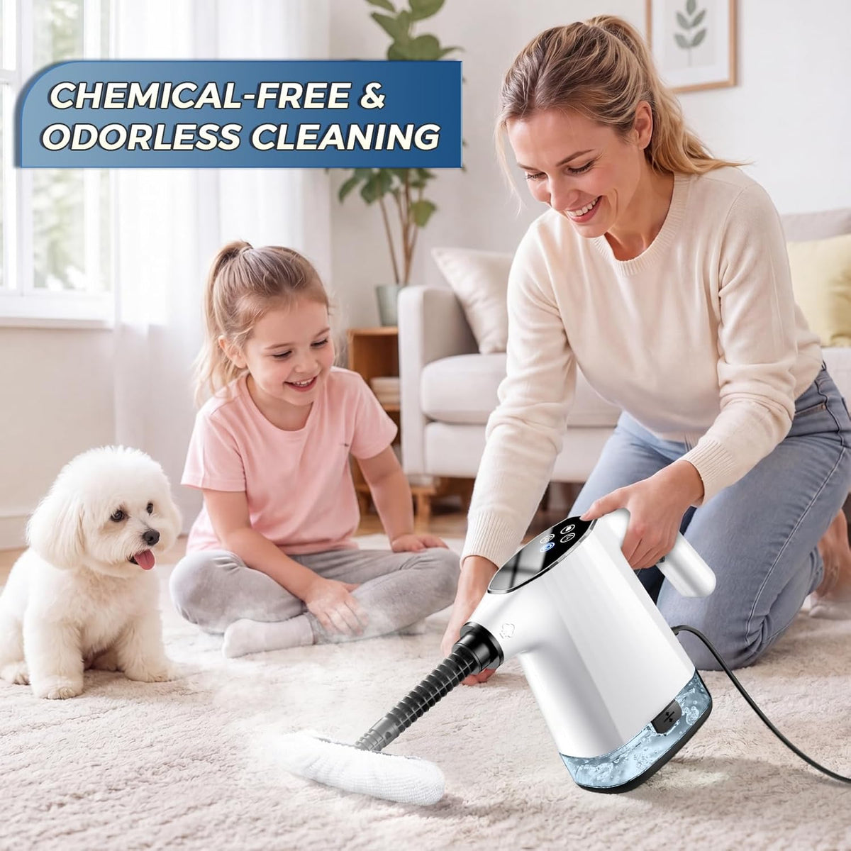 Handheld Steam Cleaner, Portable Steamer for Cleaning with 18PCS Accessories, 12s Fast Heating, Pressurized Steam Cleaner for Home, Kitchen, Bathroom, Car Detailing, Window, and Clothes, Green
