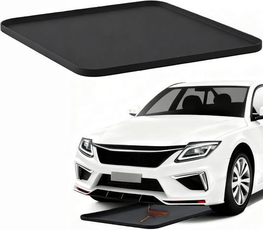 Oil Drip Pan for Under Car, Oil Spill Mat for Garage Floor Waterproof Driveway Outdoor Oil Drip Tray Silicone Oil Drip Pan No Splatter Non-Slip Oil Catch Pan Easy to Clean Reusable