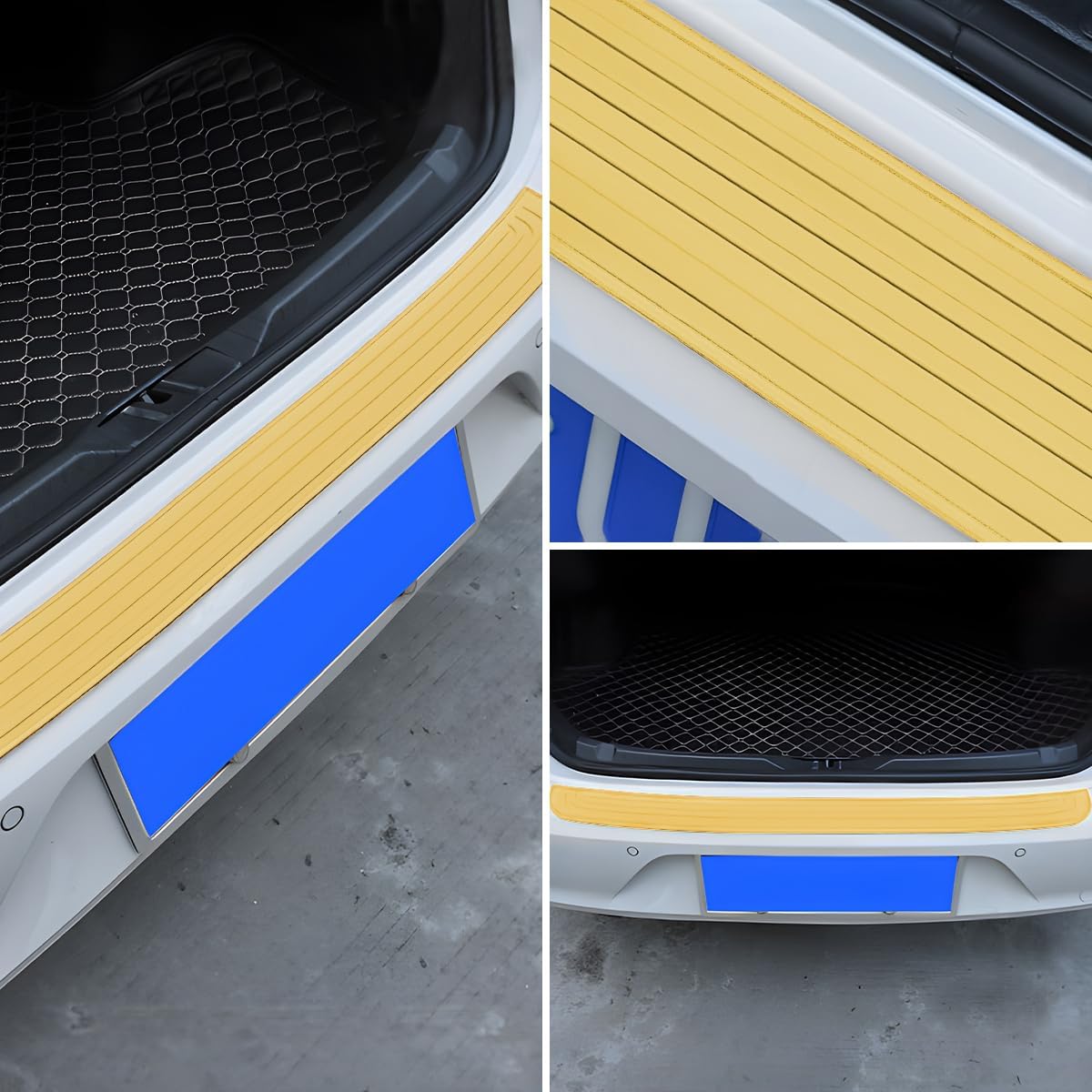 Car Rear Bumper Protector Guard, Anti-Scratch Abrasion Rubber Trunk Door Entry Sill Guard, Non-Slip Vehicle Trim Cover Protection Strip, Car Accessories for Most Cars and SUV (Black/Red/35.4" x2.7)